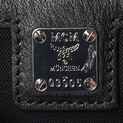 MCM Calfskin Ottomar Monogram Boston Bag Black 6 of 10