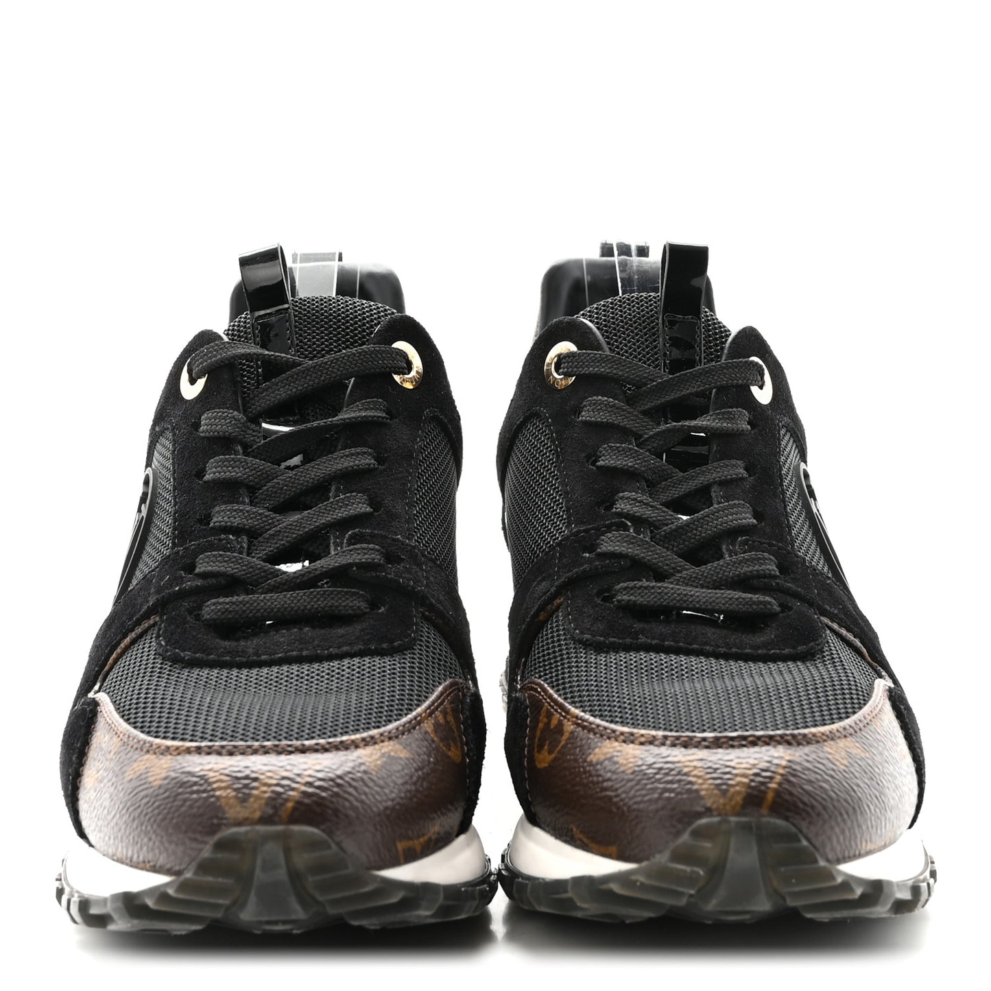 Suede Monogram Run Away Sneakers 37.5 Black
