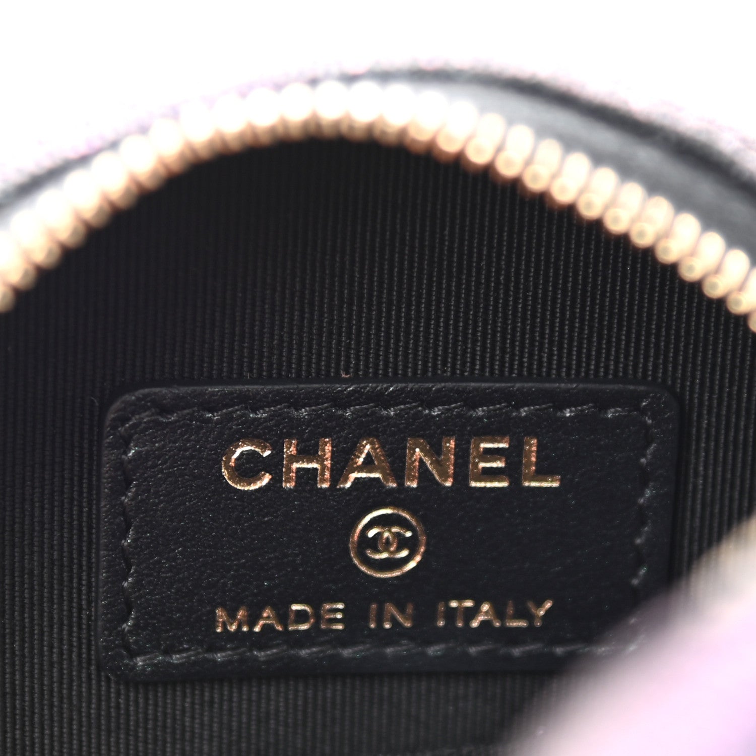 Chanel Iridescent Caviar Quilted Round Clutch With Chain Black 6 of 14