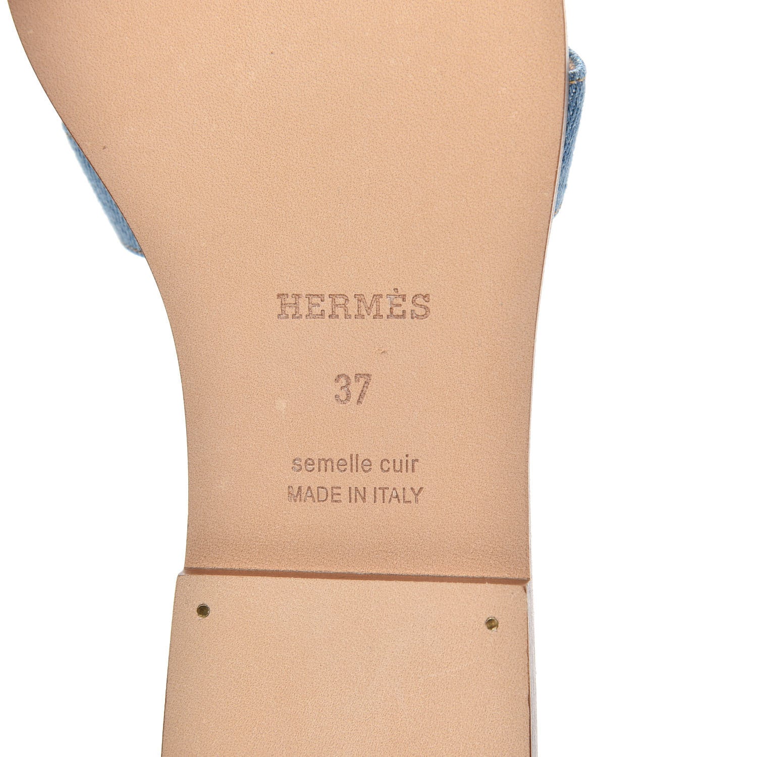 Hermes Denim Canvas Oran Sandals 37 Bleu Clair 7 of 9