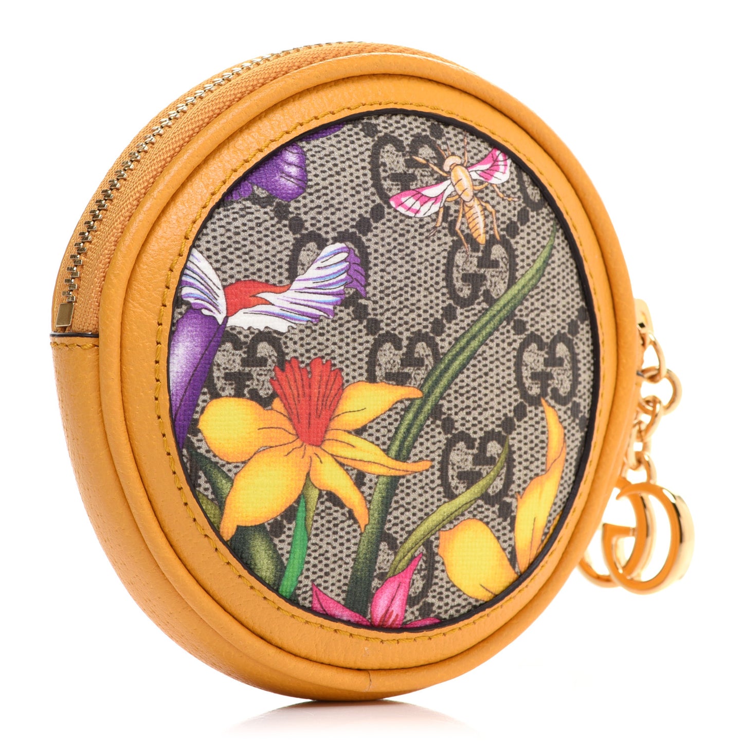 GG Supreme Monogram Flora Web Ophidia Coin Purse Beige Multicolor Crop
