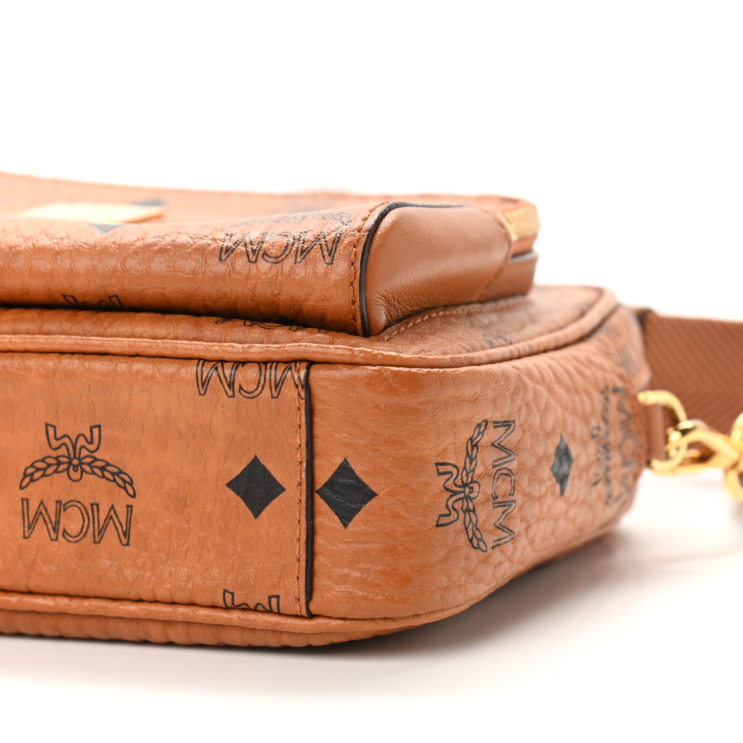 MCM Visetos Klassik Crossbody Bag Cognac 10 of 12