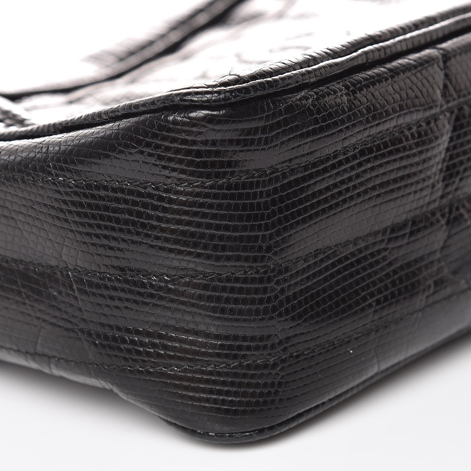 Chanel Lizard Quilted Small Tassel Camera Case Black 10 of 13