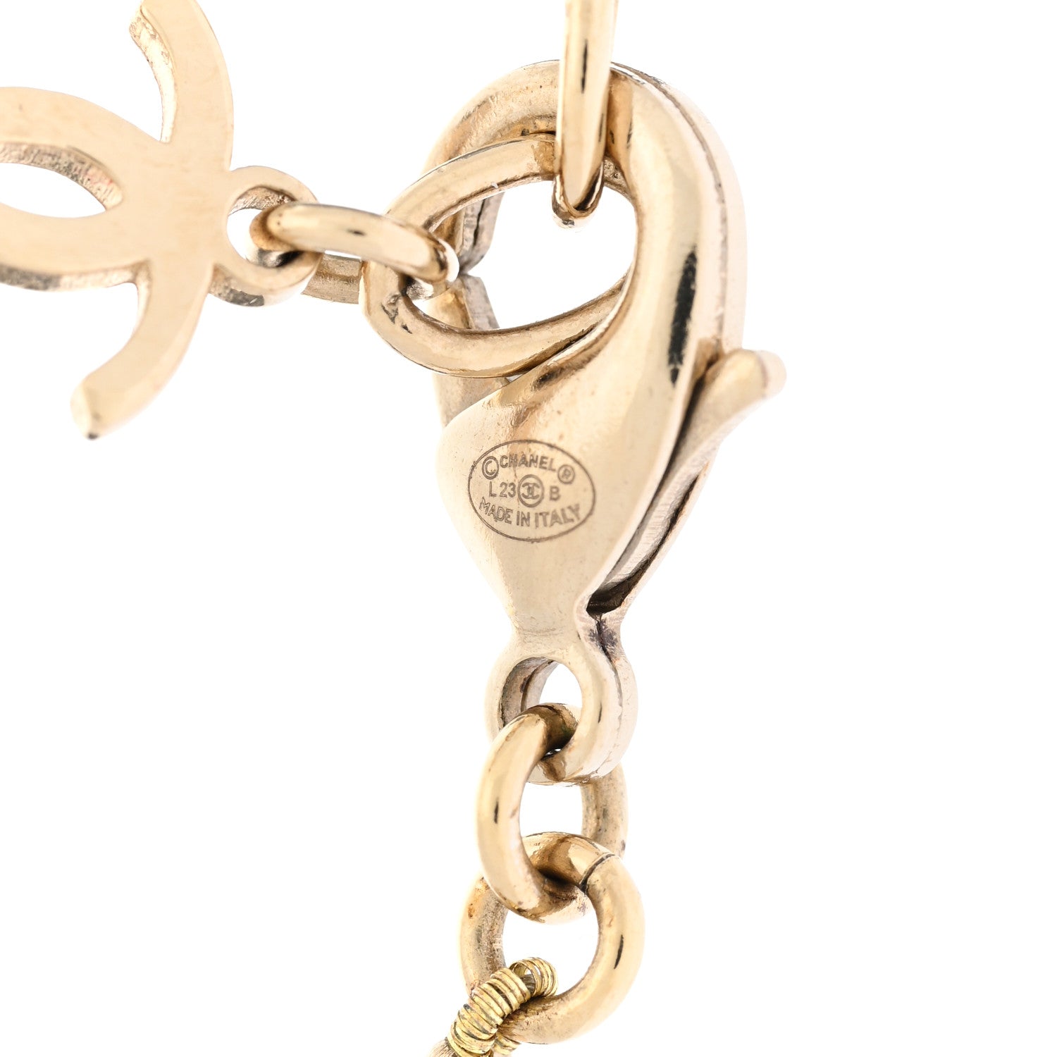 Chanel Pearl Crystal Logo Choker Gold Pearly White 4 of 5
