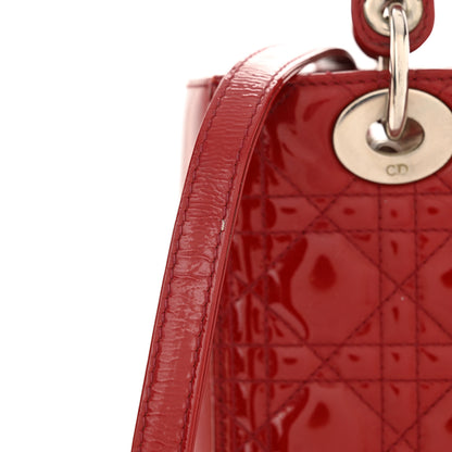 Christian Dior Patent Cannage Medium Lady Dior Red 11 of 16