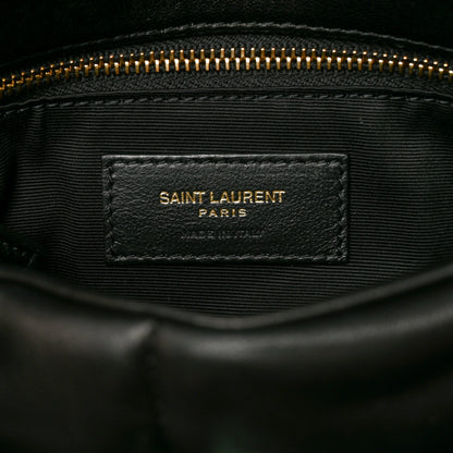 Saint Laurent Lambskin Quilted Small Loulou Puffer Monogram Chain Satchel Black 6 of 11