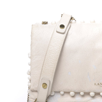 Lanvin Lambskin Quilted Pearl Medium Sugar Flap Shoulder Bag White 20 of 20