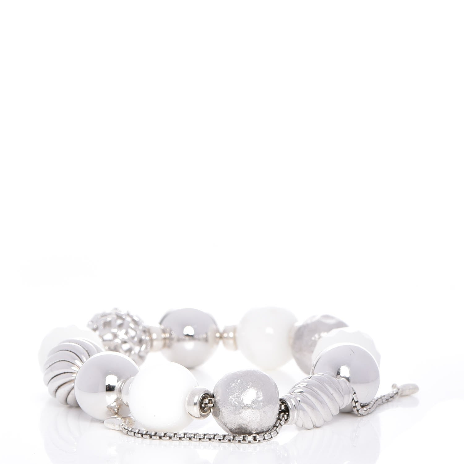 David Yurman Sterling Silver White Agate 14mm Elements Bracelet 4 of 4