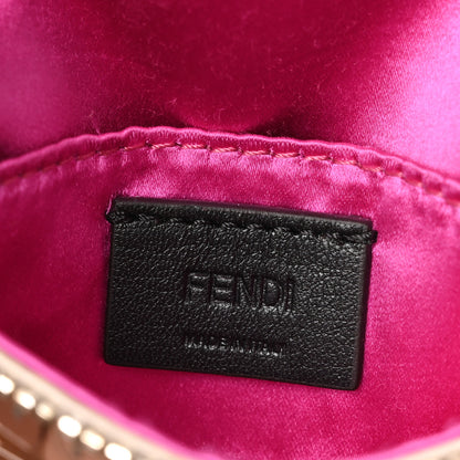 Fendi Sequin Paillettes Shiny Nappa Sex and the City Nano Maxi Buckle Baguette Charm Tortora 6 of 10