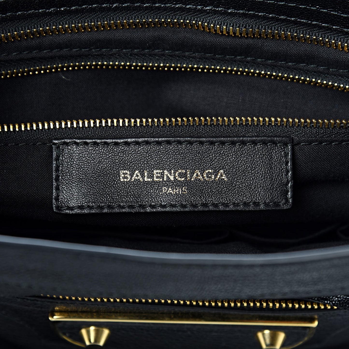 Chevre Gold Metallic Edge Hardware City Black