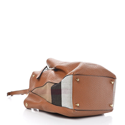 Burberry Grainy Calfskin House Check Small Maidstone Saddle Brown 5 of 12