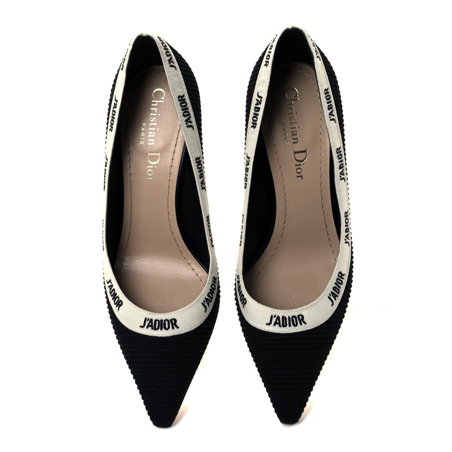 Technical Canvas Ribbon Embroidered J'Adior 65mm Pumps 35 Black