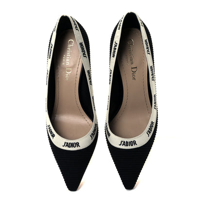 Christian Dior Technical Canvas Ribbon Embroidered J'Adior 65mm Pumps 35 Black 5 of 10