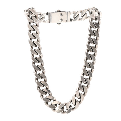 Saint Laurent Metal Curb Chain Necklace Oxidized Silver 3 of 5
