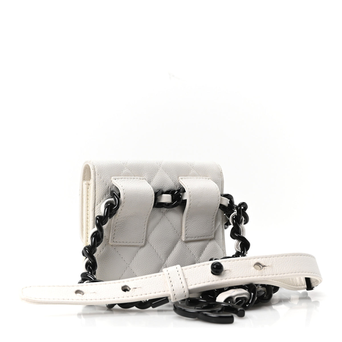 Chanel Caviar Quilted My Everything Belt Flap Card Holder White 2 of 10