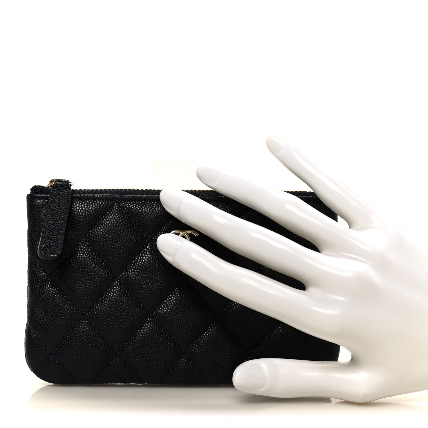 Chanel Caviar Quilted Small Cosmetic Case Navy Blue 2 of 9