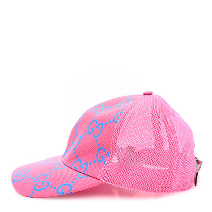 Gucci Calfskin Mesh GG Tennis Embossed Gary Baseball Hat M Modern Fucsia Modern Blue 5 of 8