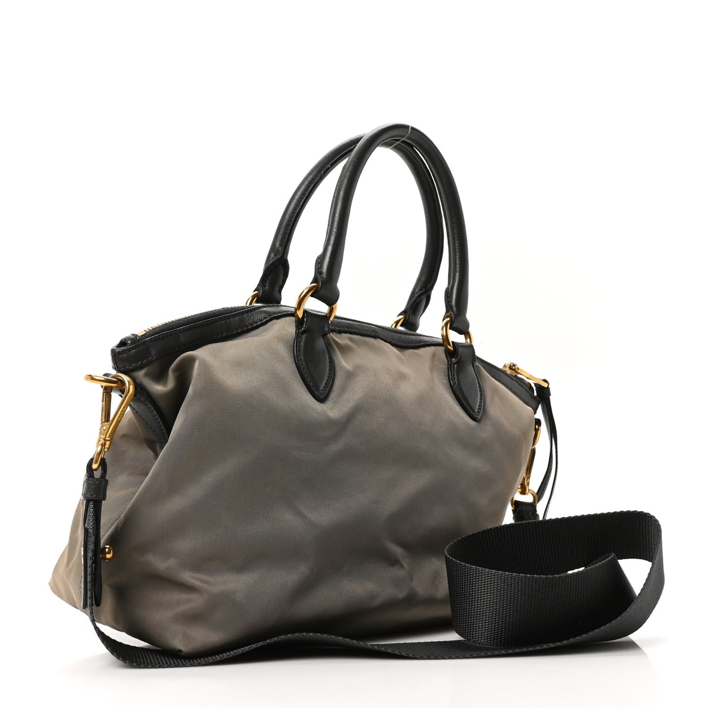 Tessuto Nylon Soft Calf Shopping Tote Ardesia