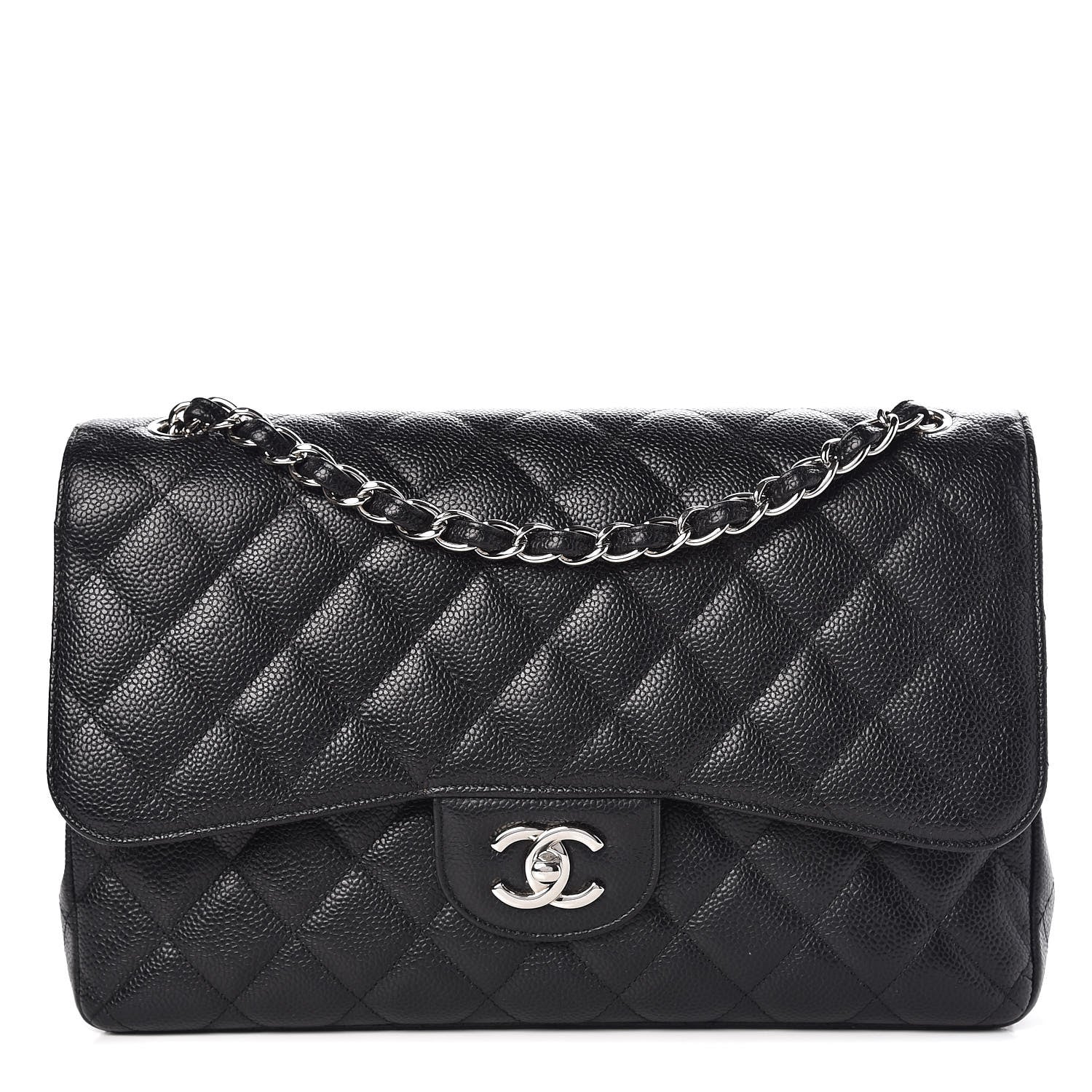 Chanel Caviar Quilted Jumbo Double Flap Black 1 of 8