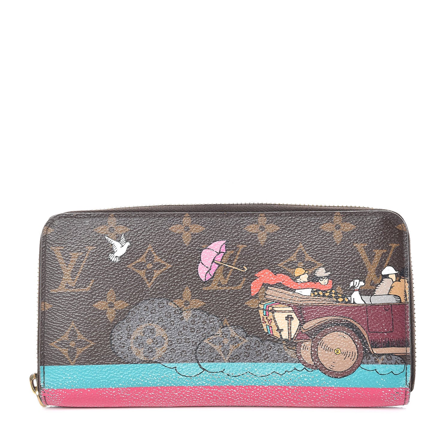 Monogram 2015 Christmas Animation Zippy Wallet Hibiscus