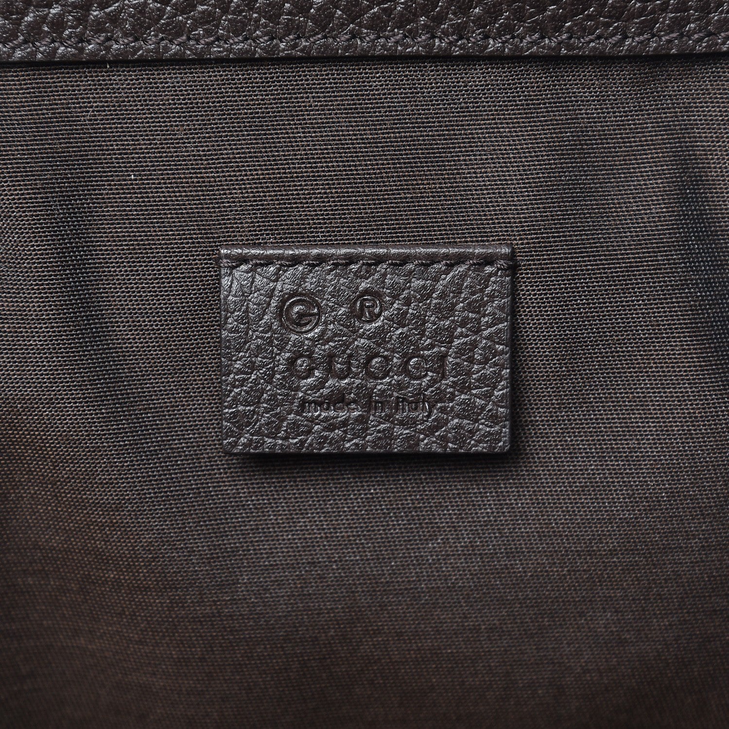 Gucci Monogram Dollar Calfskin O Drawstring Backpack Beige Ebony Testa di Moro Dark Chocolate 6 of 8