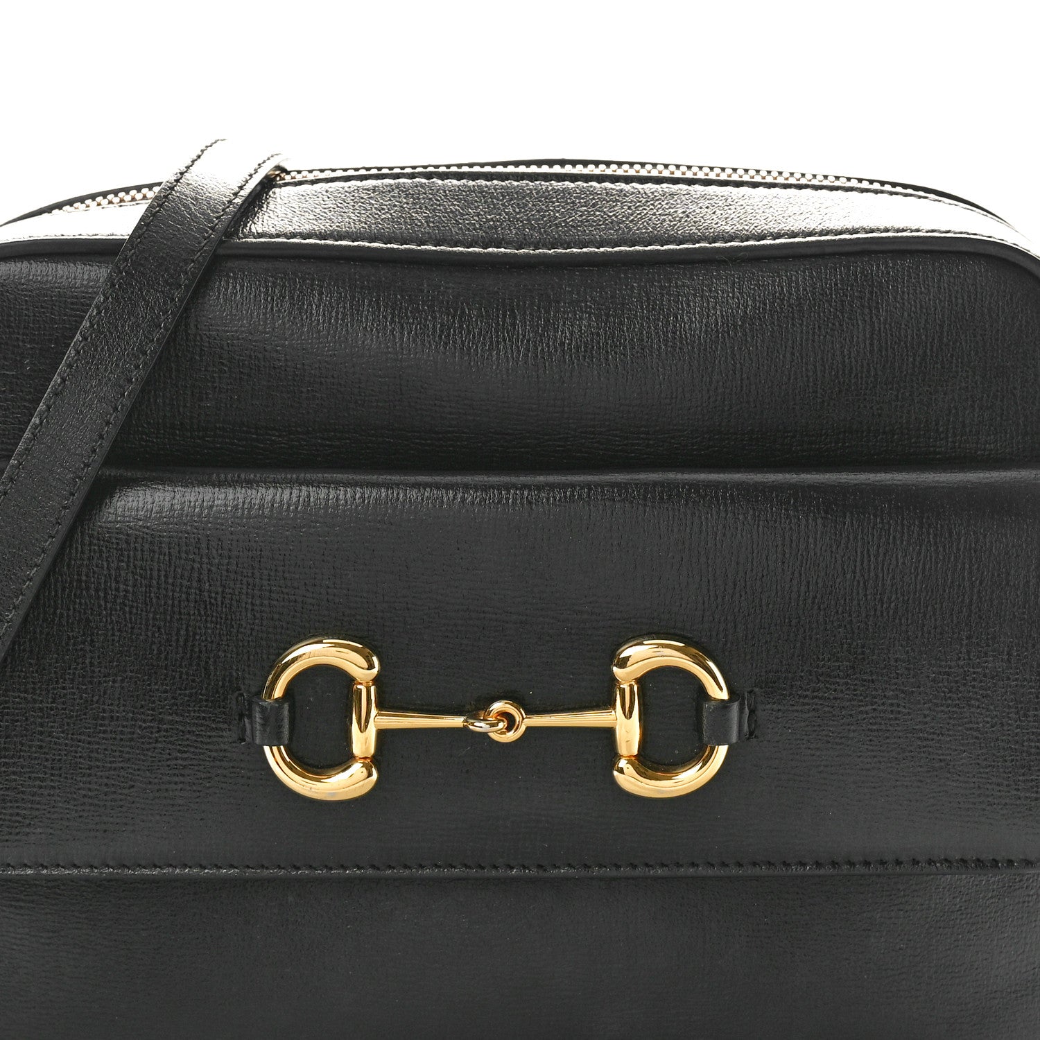 Gucci Textured Calfskin Small Horsebit 1955 Shoulder Bag Black 8 of 12