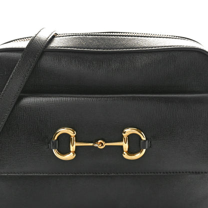 Gucci Textured Calfskin Small Horsebit 1955 Shoulder Bag Black 8 of 12