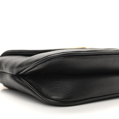 Gucci Pebbled Calfskin Small 1973 Chain Shoulder Bag Black 10 of 12