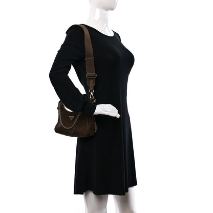 Prada Tessuto Nylon Saffiano Re-Edition 2005 Shoulder Bag Cacao 2 of 15