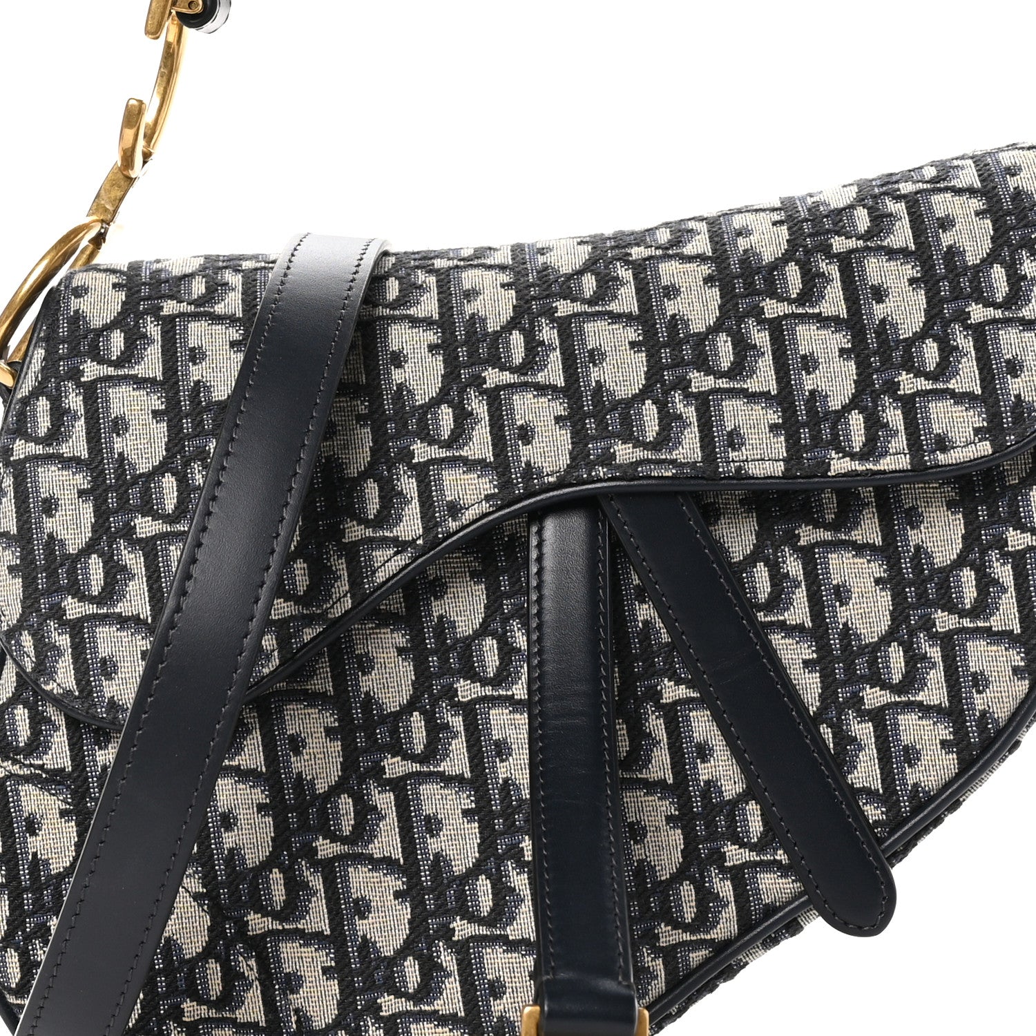 Christian Dior Oblique Saddle Bag With Strap Blue 8 of 10