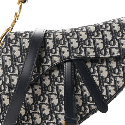 Christian Dior Oblique Saddle Bag With Strap Blue 8 of 10