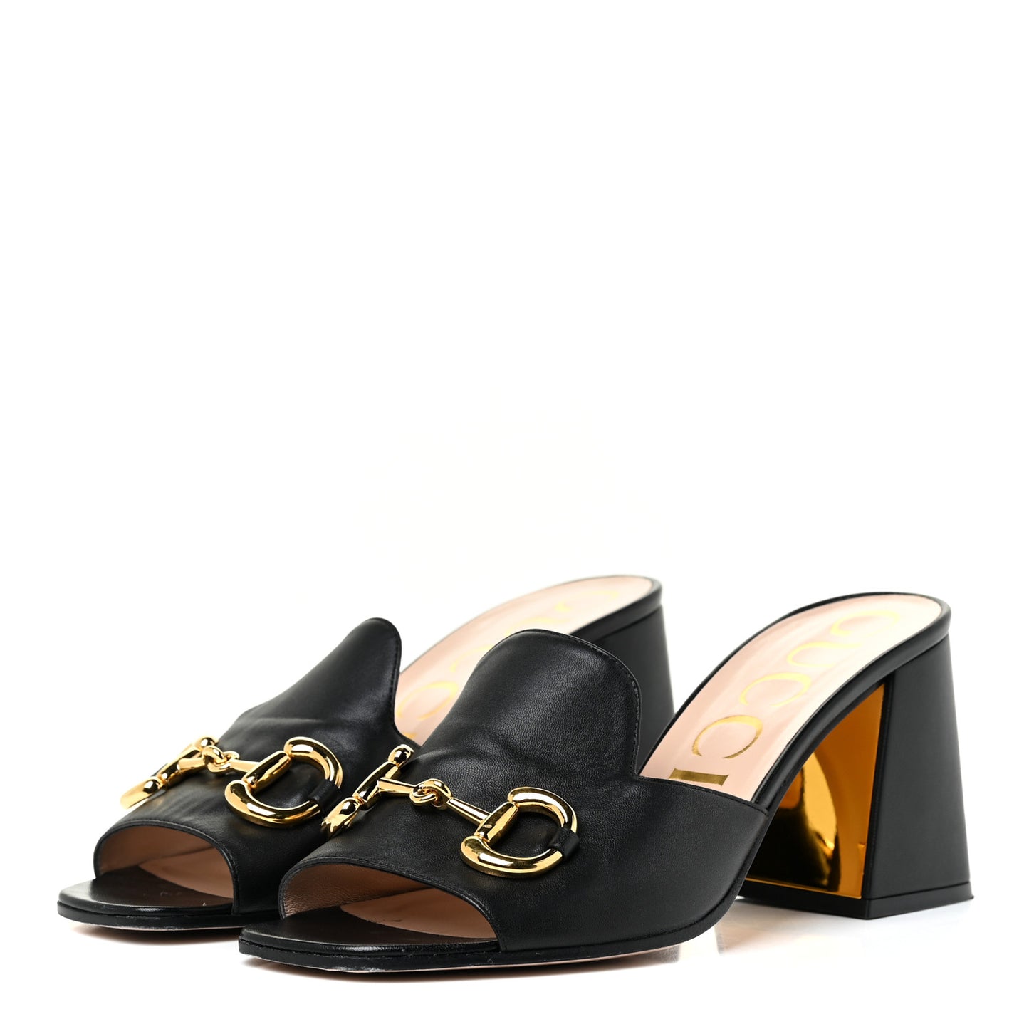 Nappa Horsebit 75mm Slide Sandals 39 Black
