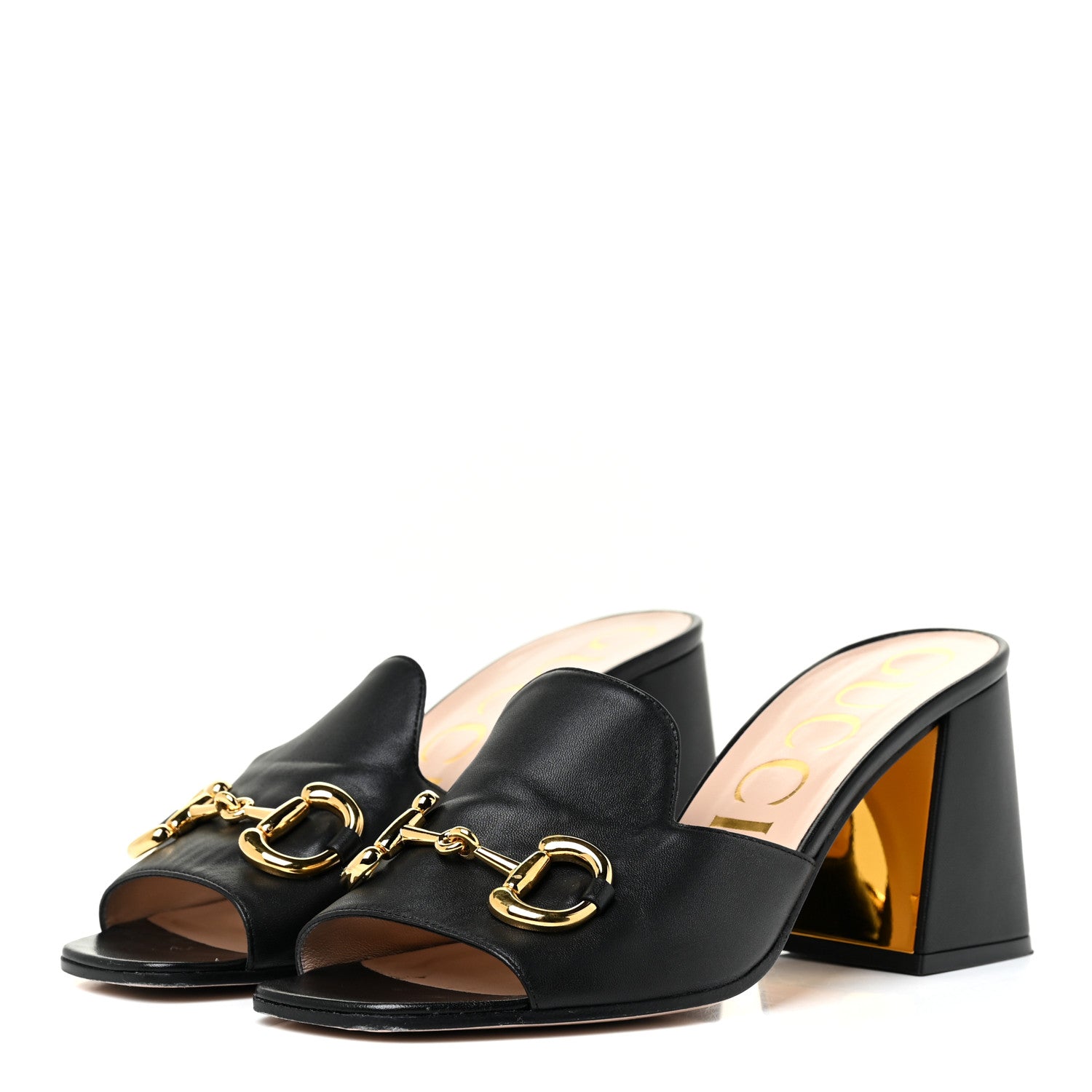 Gucci Nappa Horsebit 75mm Slide Sandals 39 Black 3 of 17
