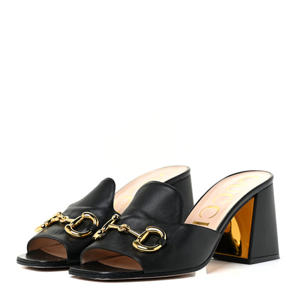 Gucci Nappa Horsebit 75mm Slide Sandals 39 Black 3 of 17