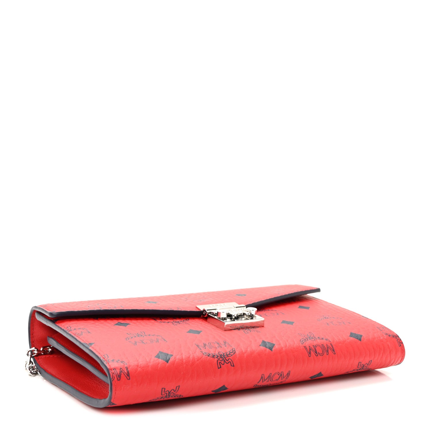 MCM Visetos Medium Patricia Wallet On Chain Ruby Red 6 of 17