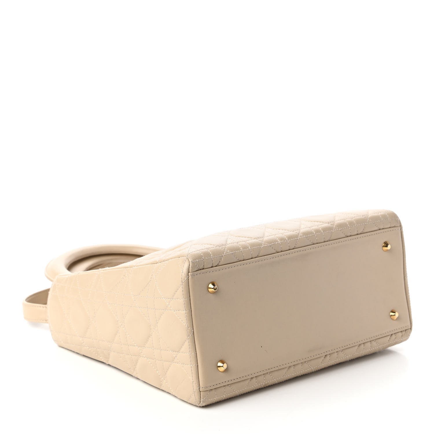 Christian Dior Lambskin Cannage Medium Lady Dior Light Beige 4 of 11