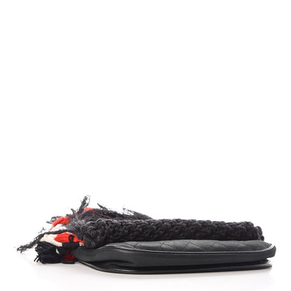 Chanel Crochet Iridescent Calfskin Quilted Fringe Messenger Black 4 of 7