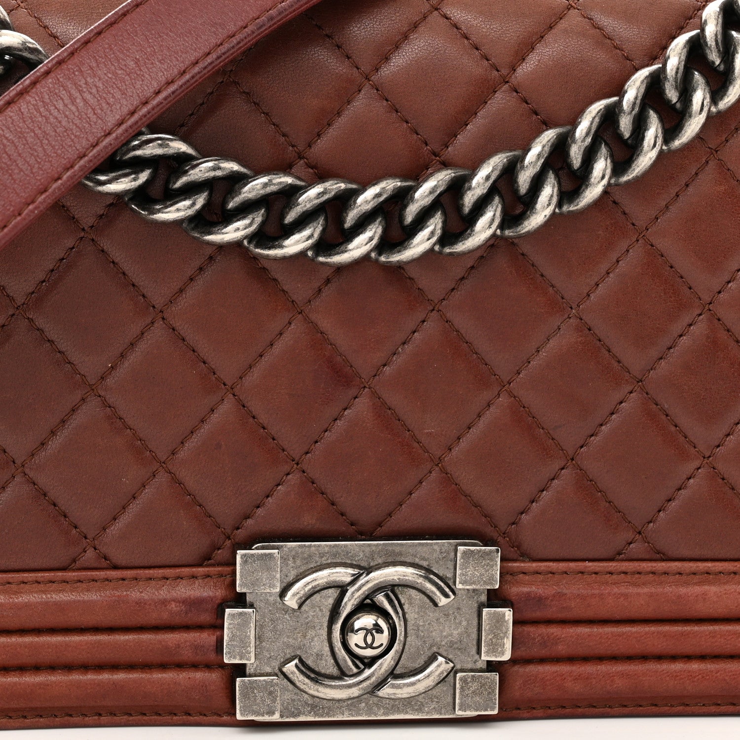 Chanel Lambskin Quilted Medium Boy Flap Burgundy 8 of 13