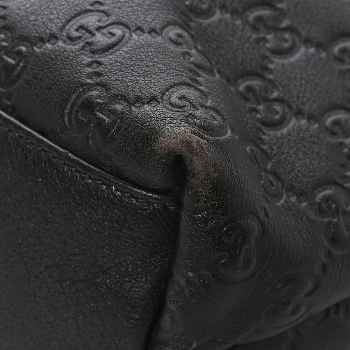 Guccissima Medium Zippered Shopping Tote Black