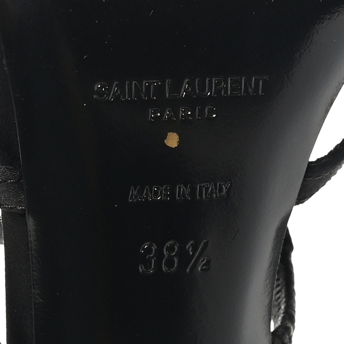 Saint Laurent Crepe Satin Crystal Logo Jerry 110 Ankle Strap Sandals 38.5 Black 8 of 9