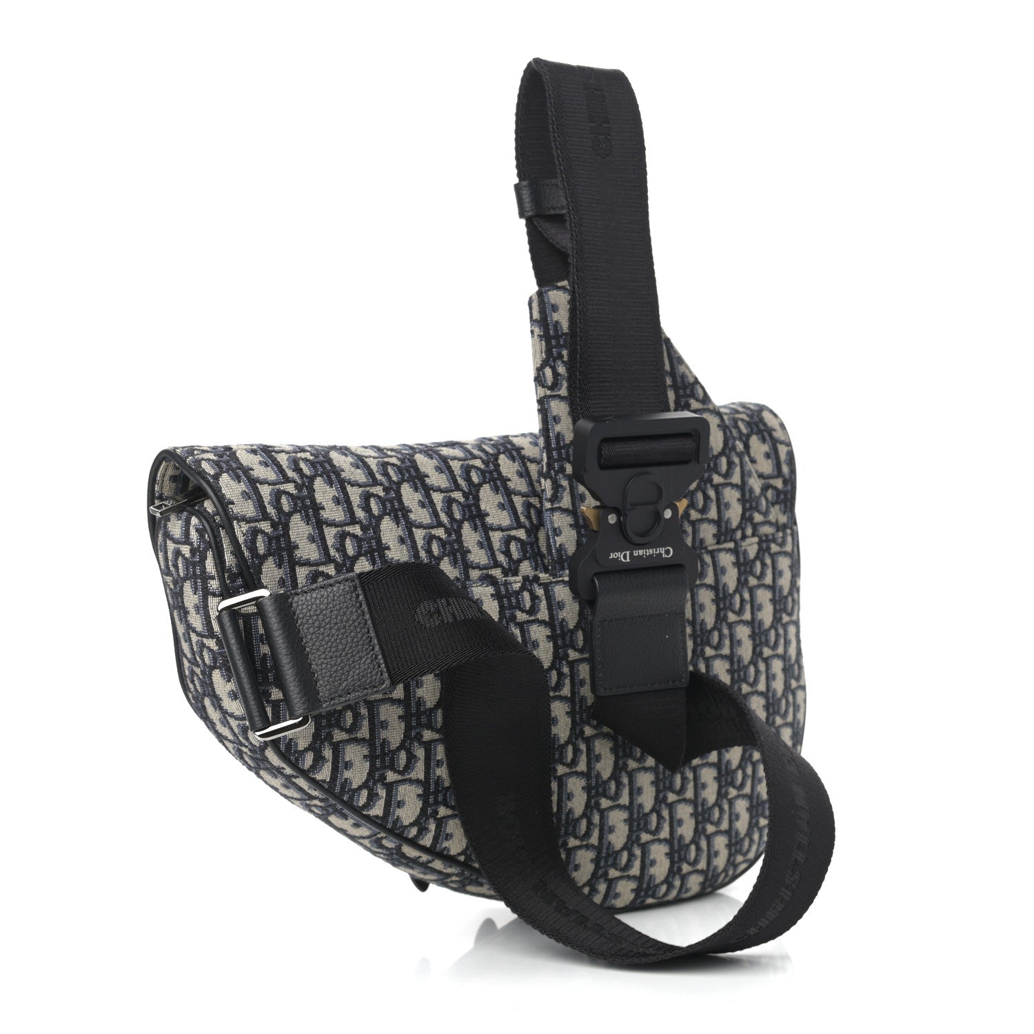 Christian Dior Oblique Mens Maxi Saddle Bag Blue 4 of 10