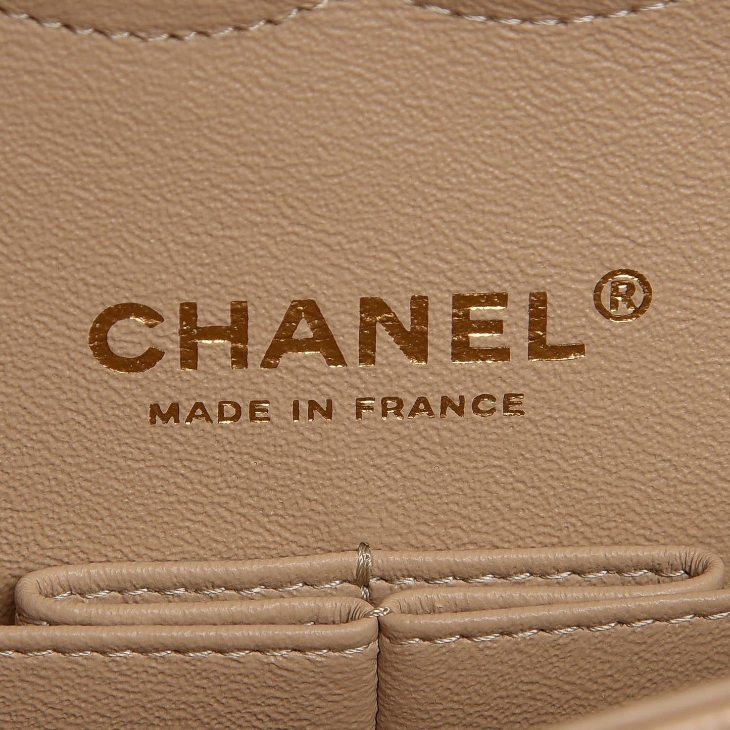 Caviar Quilted Medium Double Flap Light Beige