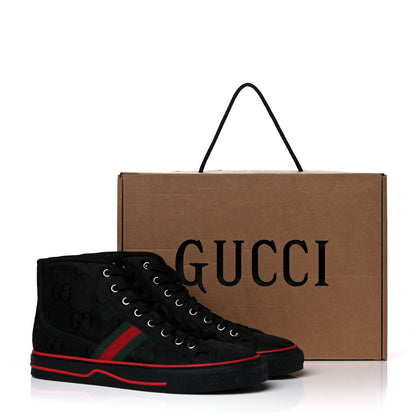 Gucci Econyl Nylon Web Monogram Off The Grid Womens 1977 Tennis High Top Sneakers 39.5 Black 15 of 15