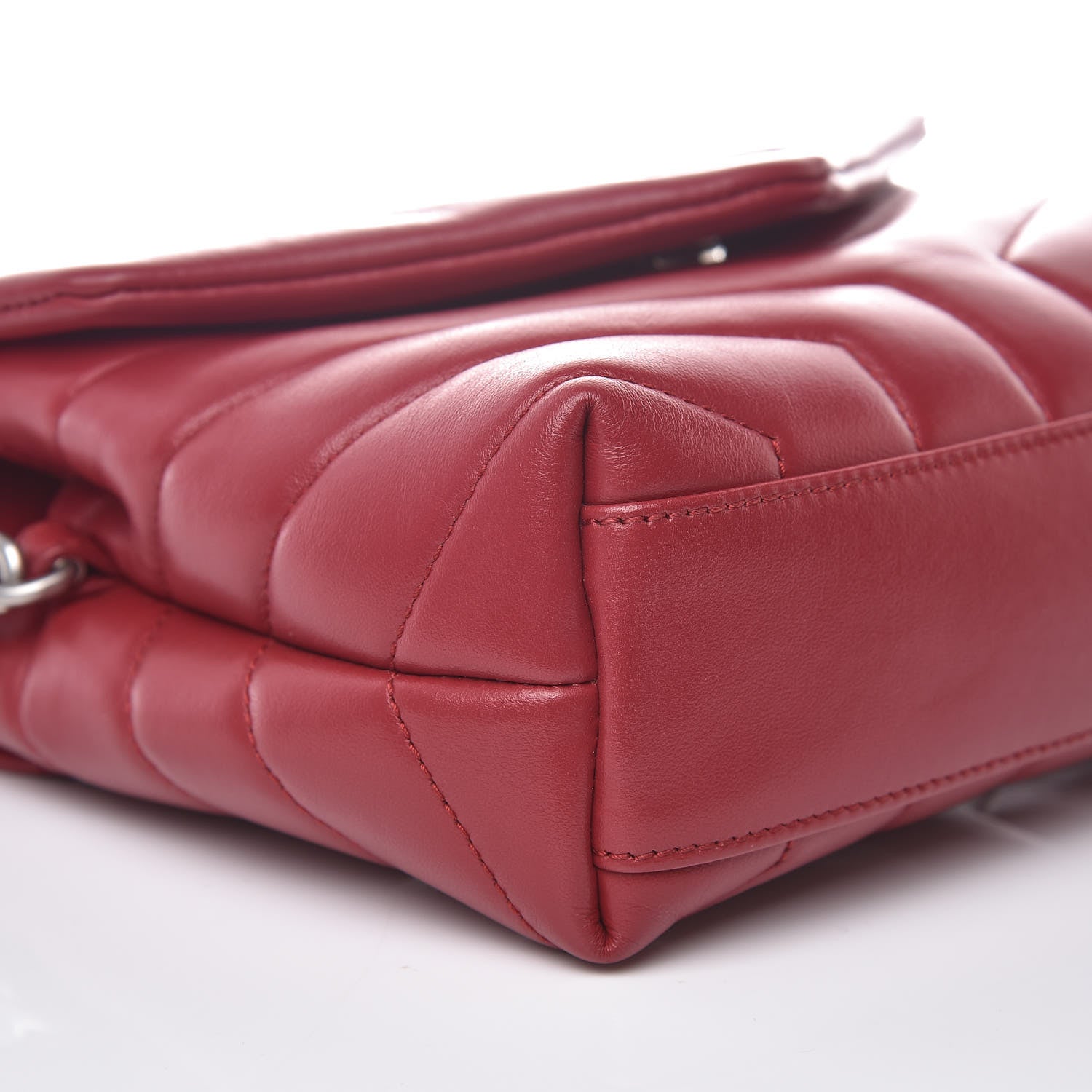 Saint Laurent Calfskin Y Quilted Monogram Toy Loulou Crossbody Bag New Lipstick Red 8 of 10