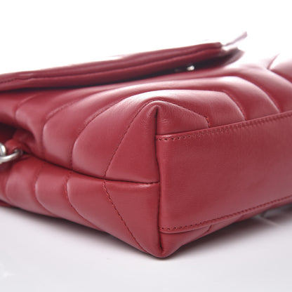 Saint Laurent Calfskin Y Quilted Monogram Toy Loulou Crossbody Bag New Lipstick Red 8 of 10
