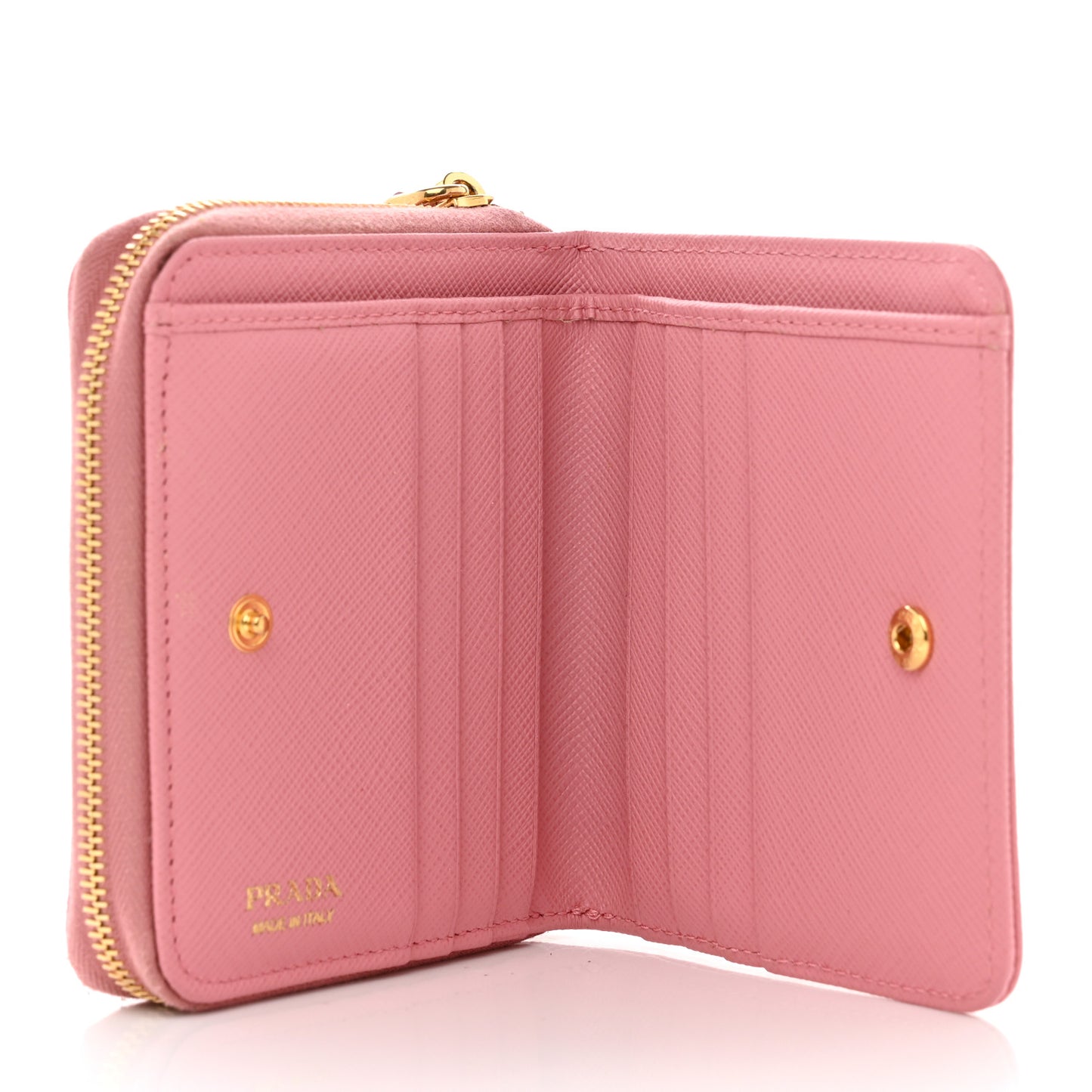 Saffiano Triangle Compact Zip Around Walle Petalo