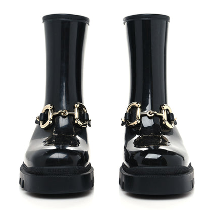 Gucci Rubber Womens Horsebit Ankle Boots 36 Black 2 of 6