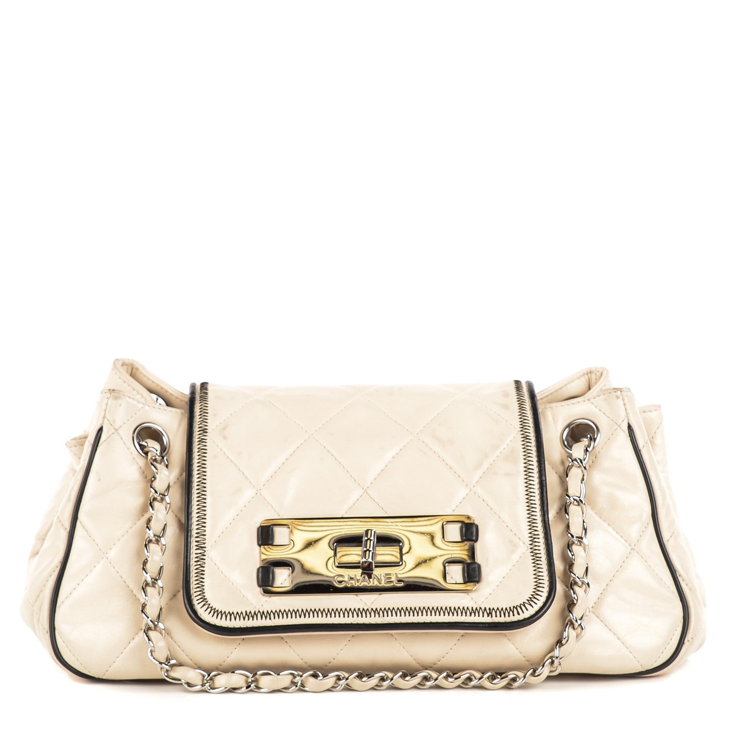 Chanel Lambskin Quilted East West Accordion White 1 of 8