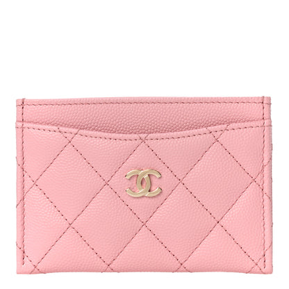 Chanel Caviar Quilted Card Holder Pink 1 of 12