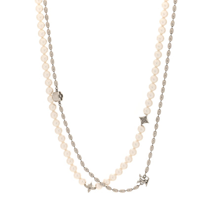 Louis Vuitton Metal Pearls Fusion Necklace Silver 1 of 7